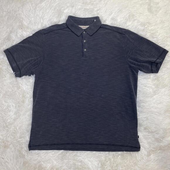 Tommy Bahama Men's Polo Shirt Size L Gray Short Sleeve Beach Outdoor Preppy - Picture 1 of 13